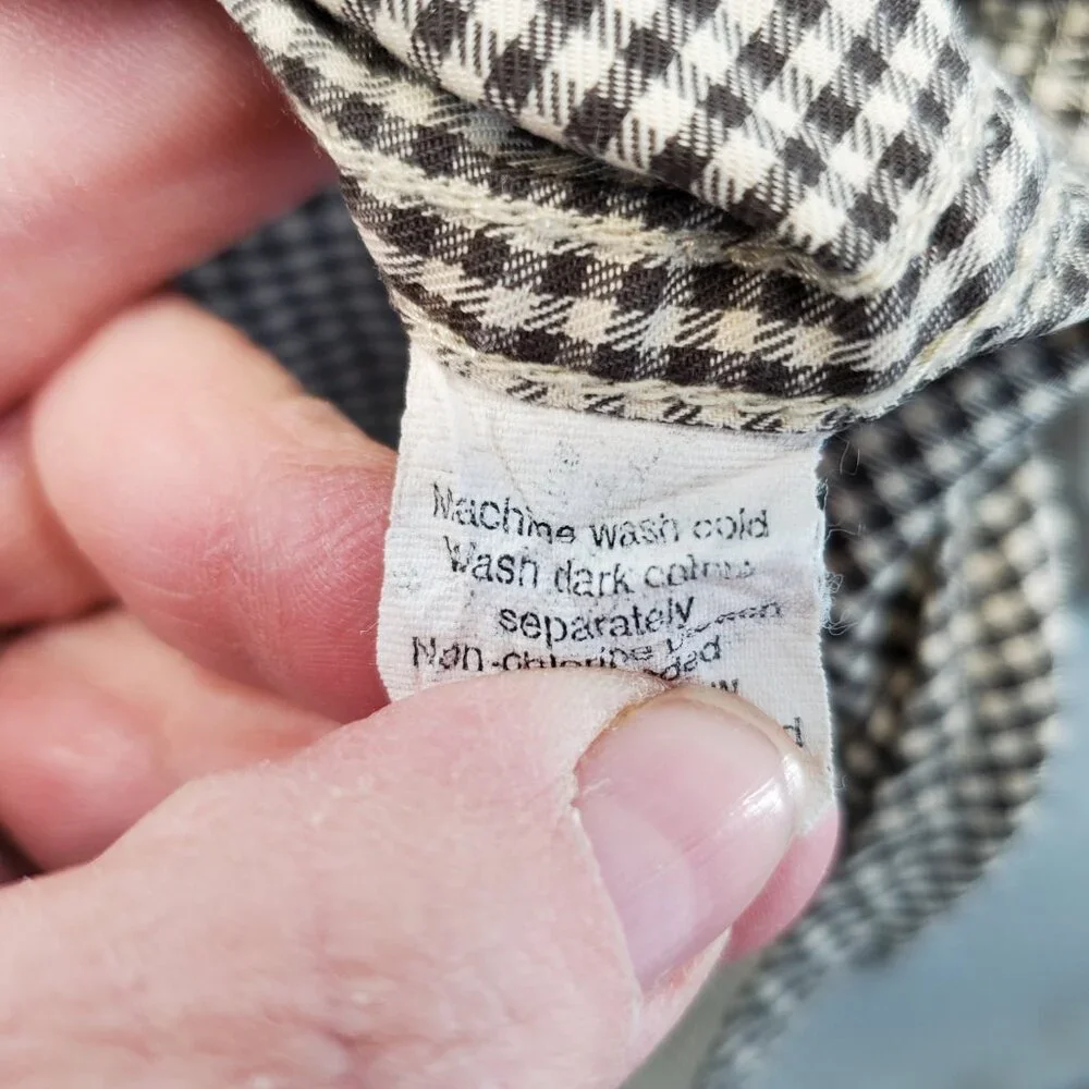 J. Crew Shirt Mens XL Gingham Stretch Button Up Long Sleeve Brown Check‎ Pocket